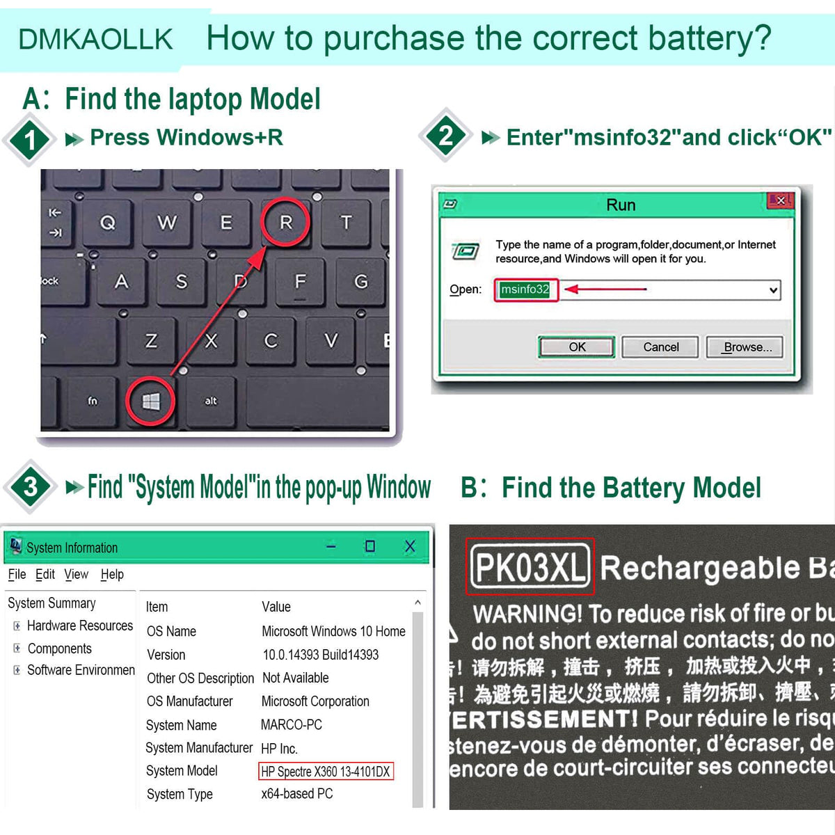 DMKAOLLK battery in a laptop workstation showing reliable on-the-go power