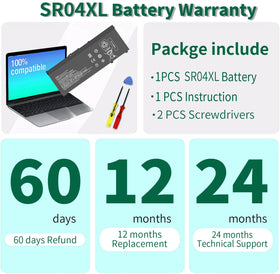 DMKAOLLK SR04XL technical specs image shows 15.4V and 70.07Wh capacity.