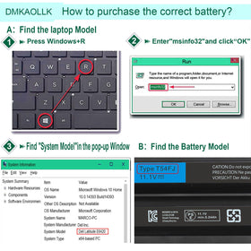 DMKAOLLK T54FJ 60Wh battery user manual included for quick setup