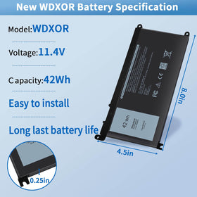 DMKAOLLK battery label close-up confirming compatibility and performance benefit