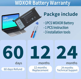 DMKAOLLK battery installed in a Dell Inspiron 15 improving runtime and usability