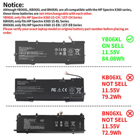 DMKAOLLK YB06XL battery side profile highlighting slim design and stable capacity
