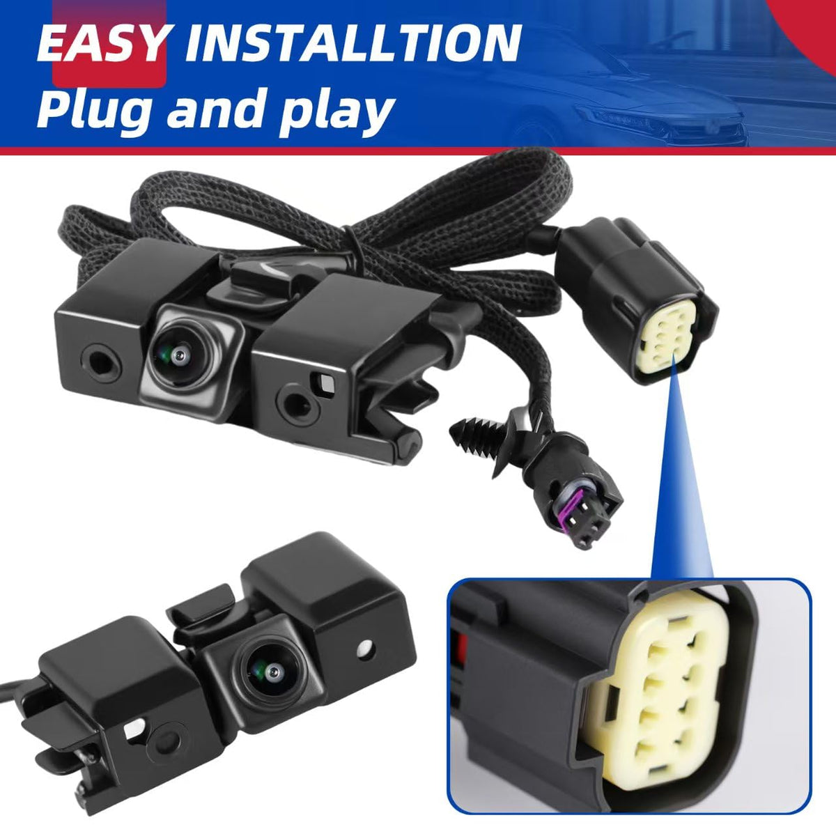 Dngbymx camera electrical plugs showing both connector types for power tailgate compatibility and simple install