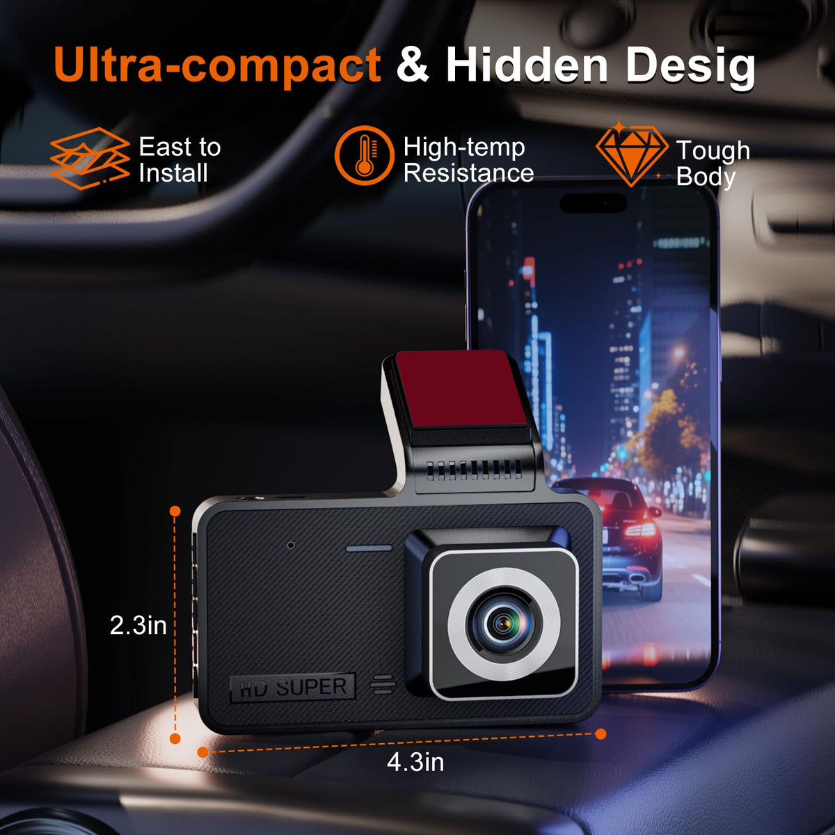 Dnil dash cam micro SD card not included notice for setup