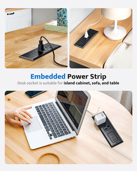 DOACE 45-degree plug keeps outlets hidden yet accessible.