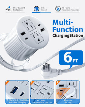 DOACE 3-inch hole desk installation illustrates simple drill-and-fit setup.