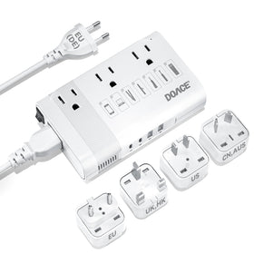 DOACE front panel showing ports and compact design for versatile travel charging
