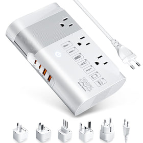 DOACE front view showing three AC outlets and overall compact design benefit portability
