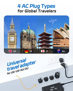 DOACE powering a hair straightener showing safe appliance use abroad