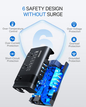 DOACE product label with safety specs reassuring secure voltage conversion