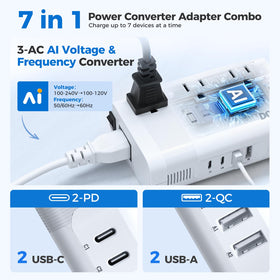 DOACE USB-A QC ports closeup showing quick-charge capability for devices