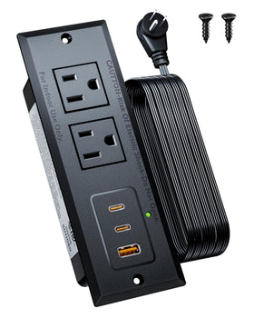 DOACE recessed outlet with compact design for clutter-free desks.
