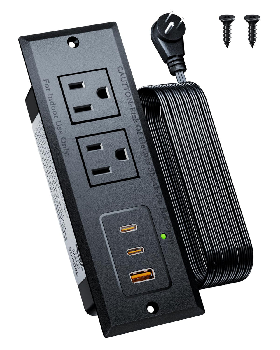 DOACE recessed outlet with compact design for clutter-free desks.