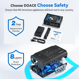 DOACE held in hand for size comparison, lightweight and easy to pack