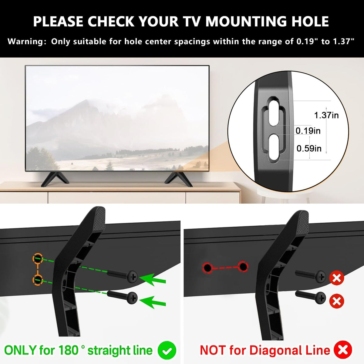 DOBOLAN base legs support 40–55 inch TVs with reliable stability and simple setup.