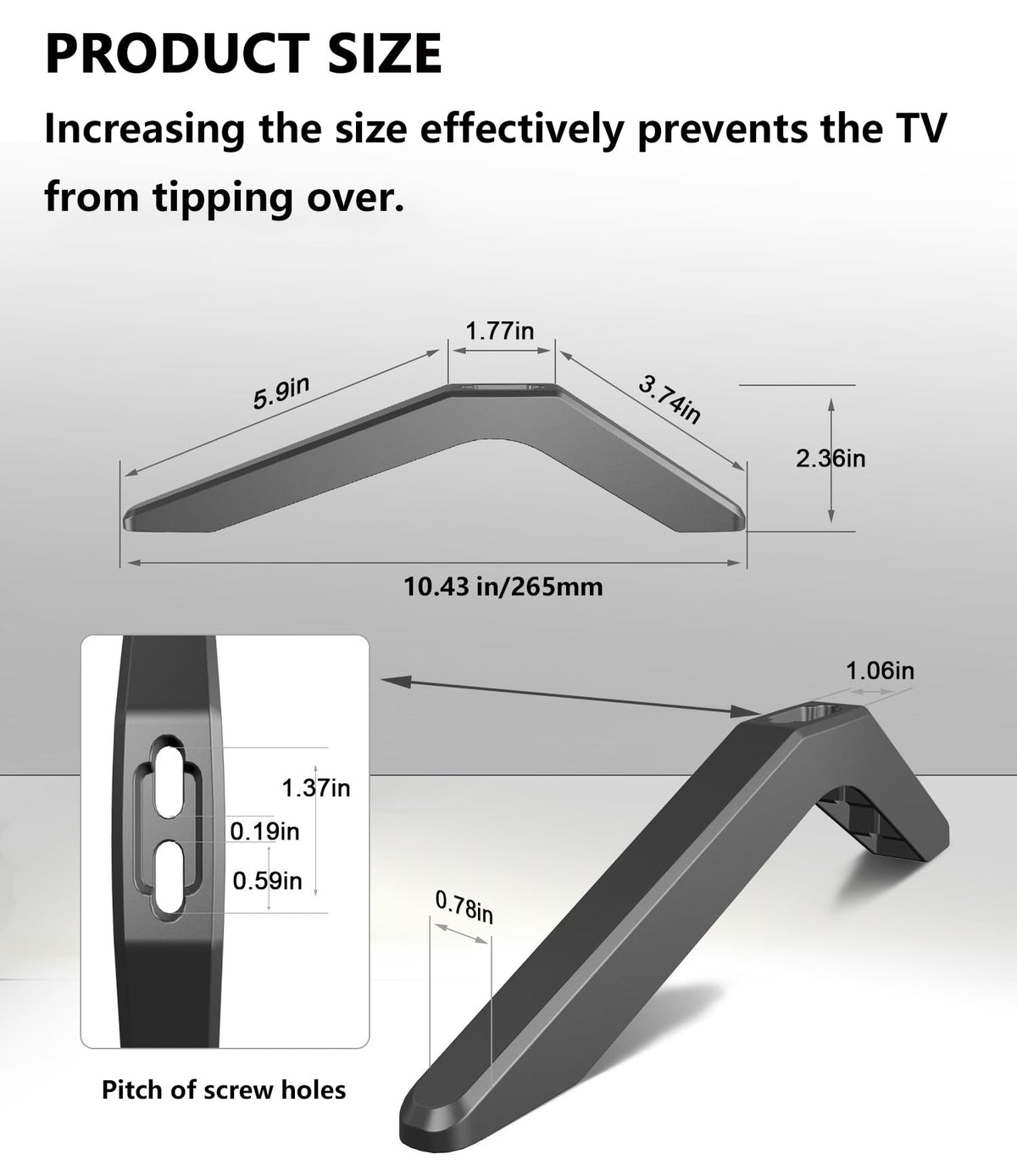 DOBOLAN metal base stand black finish complements modern living room setups while providing solid support.
