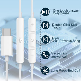 Docutca USB-C headphones with built in mic for clear calls.