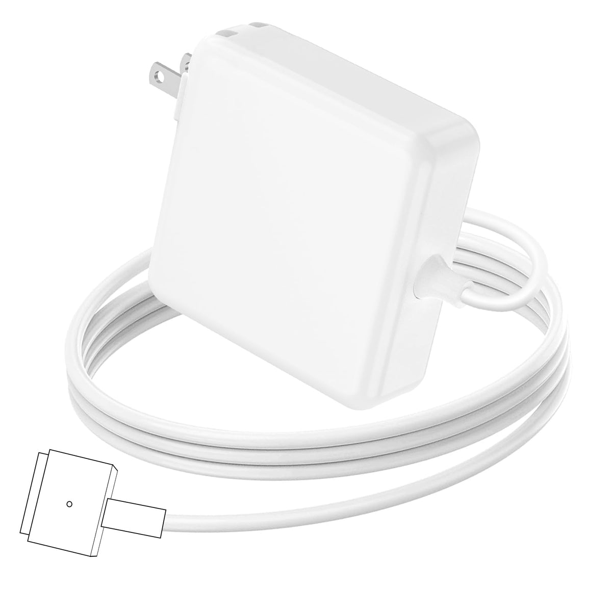 Dodaug 45W magnetic T-tip charger for MacBook Air provides quick, secure connection.