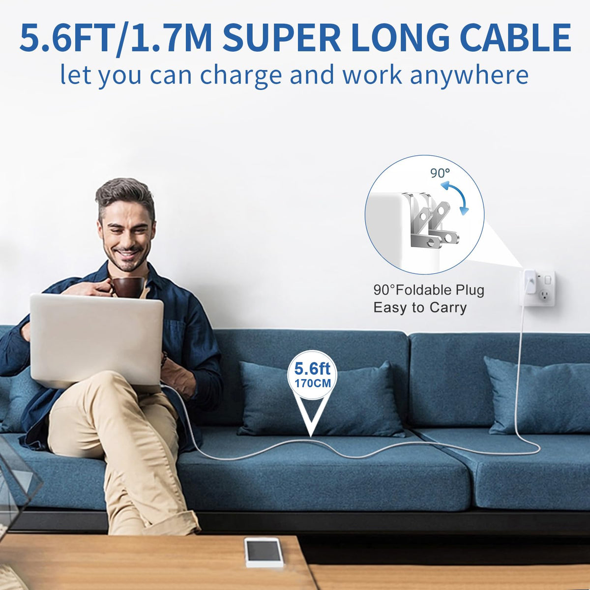 Dodaug travel-friendly charger with integrated cable wrap supports on-the-go use.