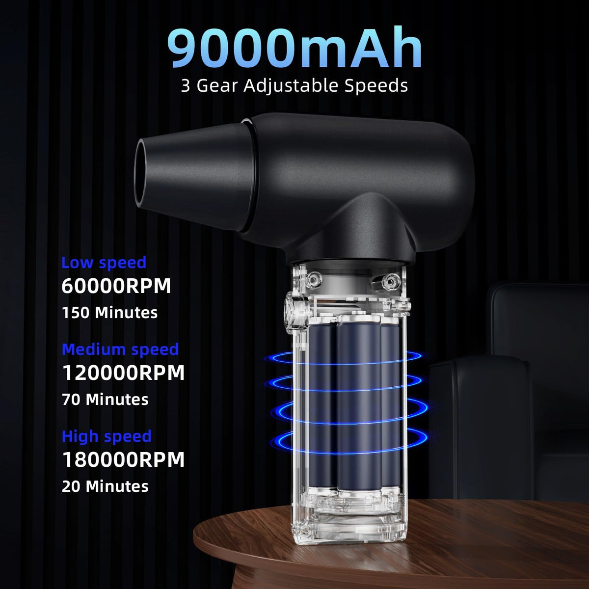 Dolequ 9000mAh battery supports long cleaning sessions on the go
