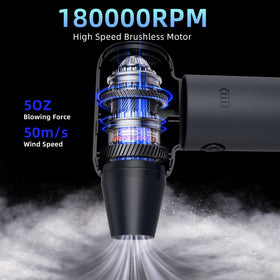 Dolequ jet blower at 180000rpm delivers powerful wind for cars and keyboards