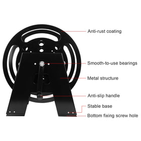 Dollate RV cord reel stand with stable pedestal and mounting holes.
