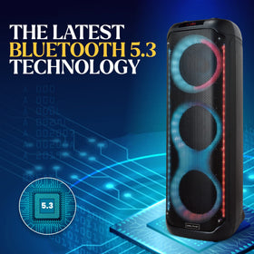 Dolphin KaraokeBox 380 includes mic and guitar jacks for karaoke and live performances.