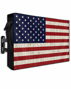 DOME-SPACE front view American flag cover protects TV outdoors