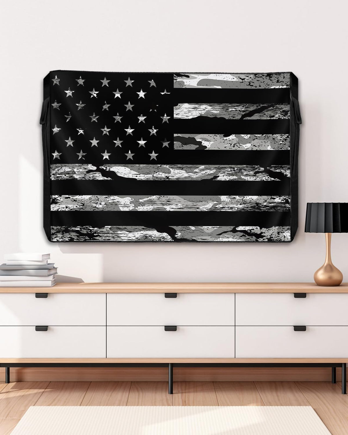 DOME-SPACE front view showing American flag print and full coverage protection