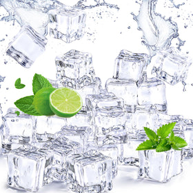 DomeStar front packaging showing 100 clear acrylic ice cubes for easy styling