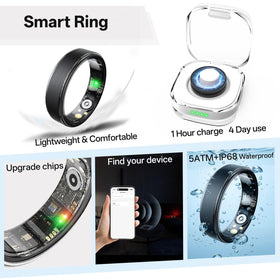 Domhong smart ring IP68 waterproof close-up demonstrates durable wear