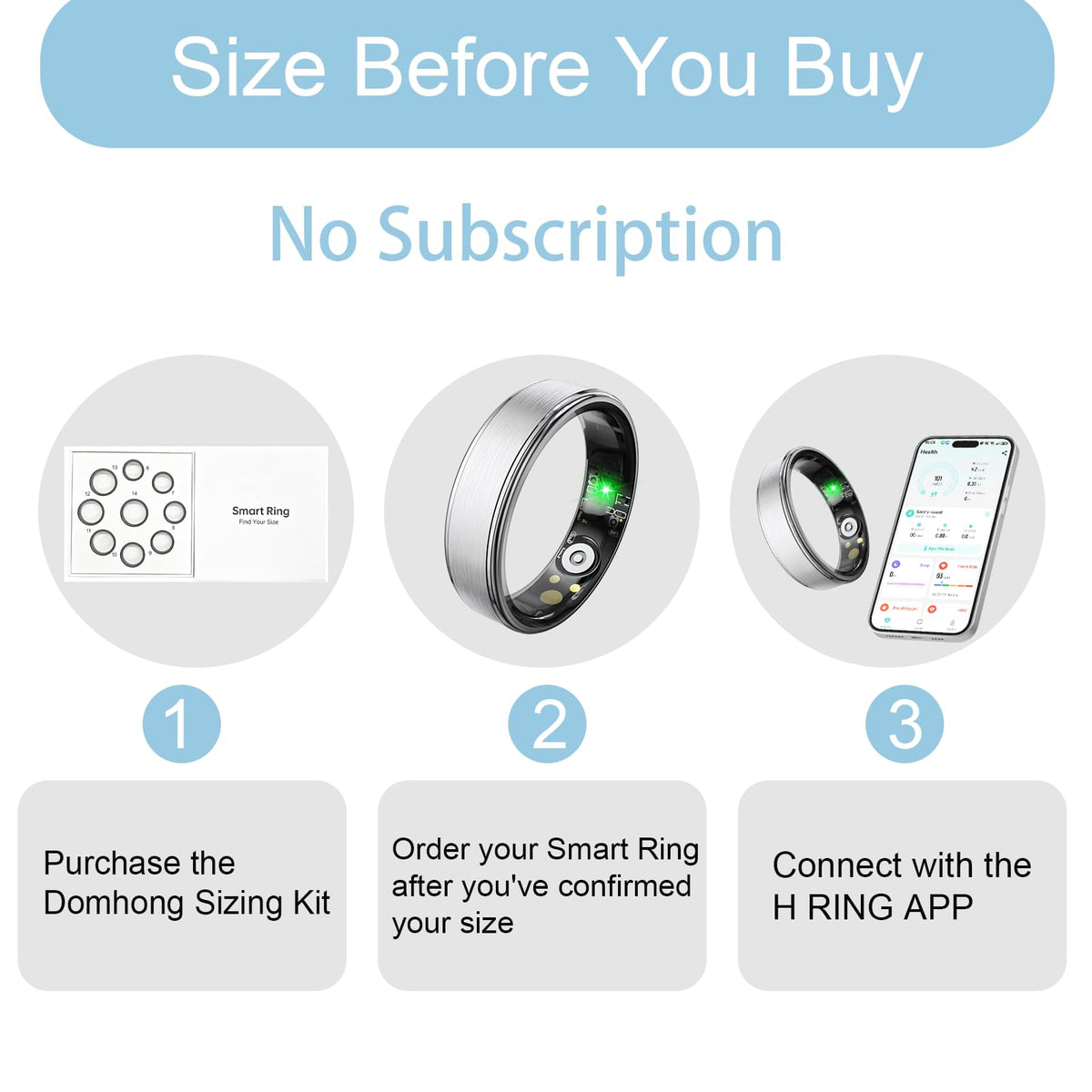 Domhong smart ring remote photography feature for easy selfies.