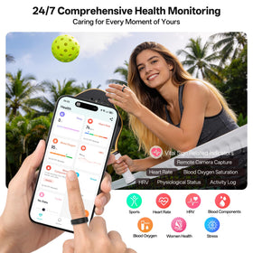 Domhong Smart Ring worn on finger during daily activities for real-time heart rate.