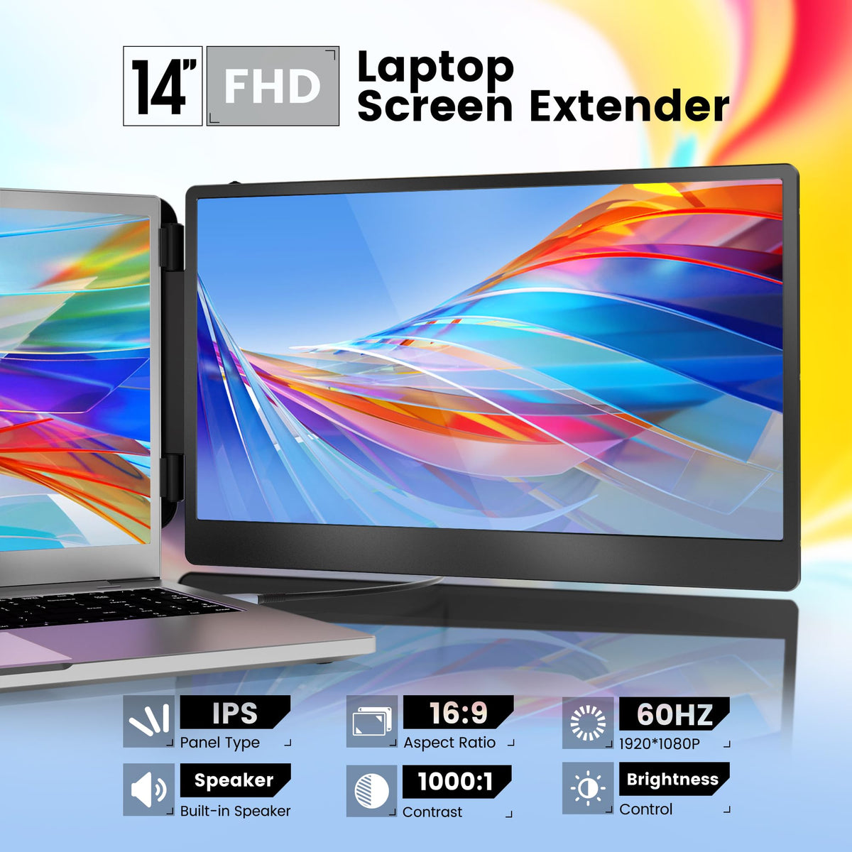 domyfan 14-inch extender side view demonstrates slim profile and easy clamp