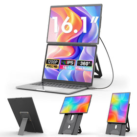 Domyfan 16.1 inch laptop screen extender expands your workspace with clearer visuals.