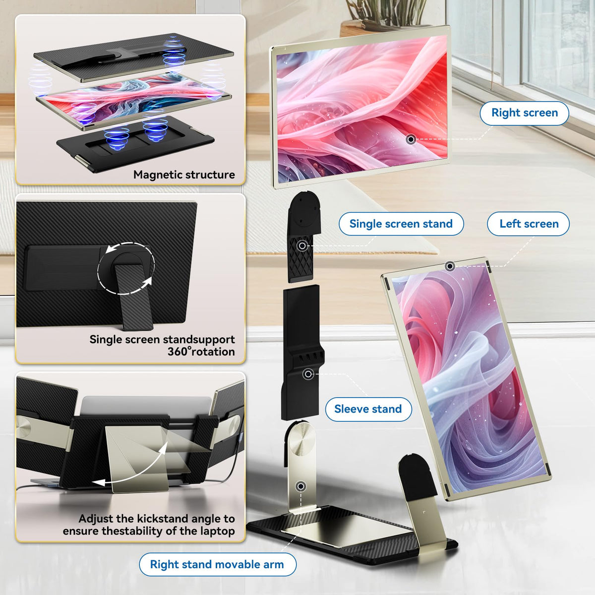 Domyfan detachable screen mount with tilt adjustment for flexible layouts