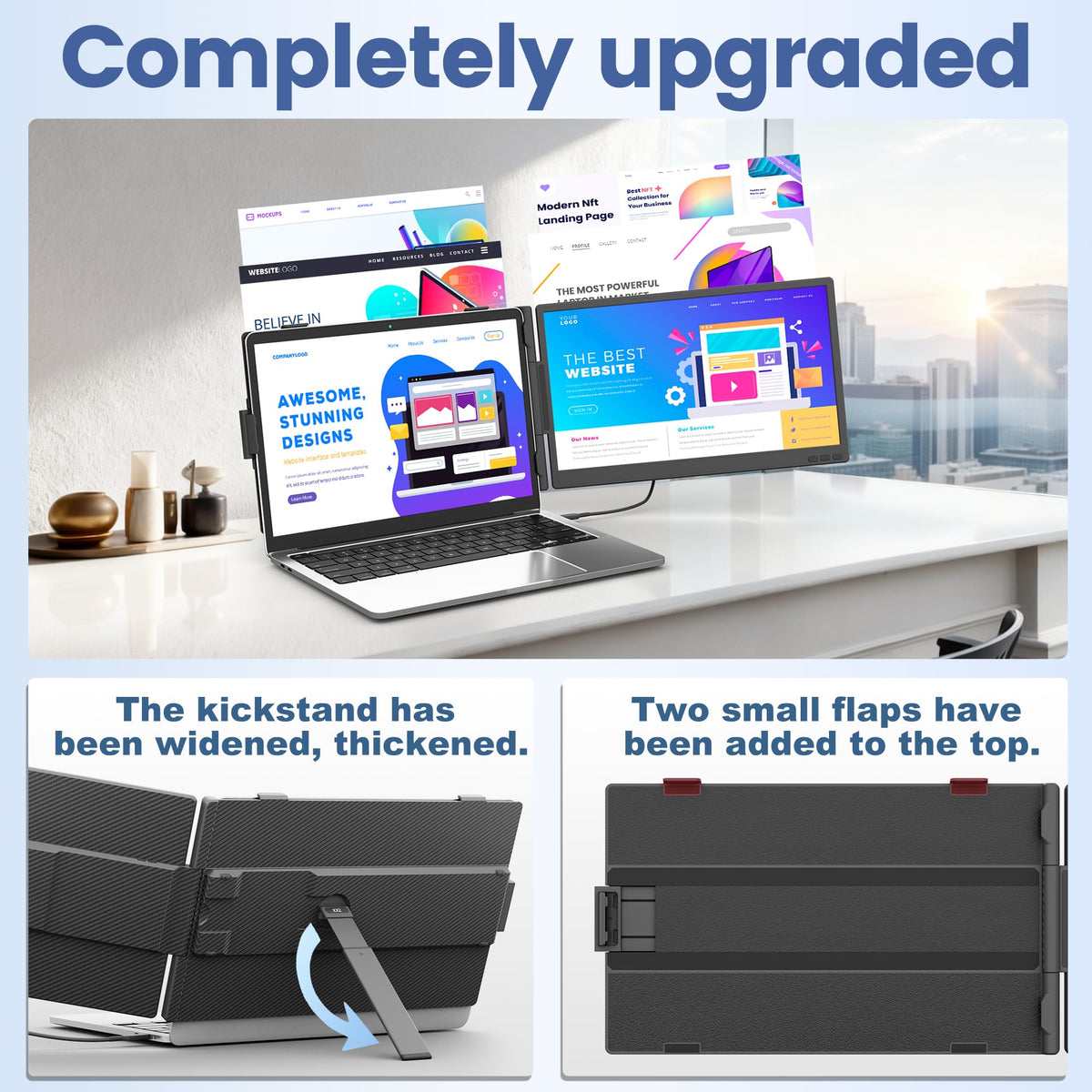 Domyfan plug-and-play cables illustrating simple setup with HDMI and USB-C compatibility.