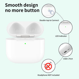 Donatof AirPods 4 charging case USB-C port enables fast wired charging.