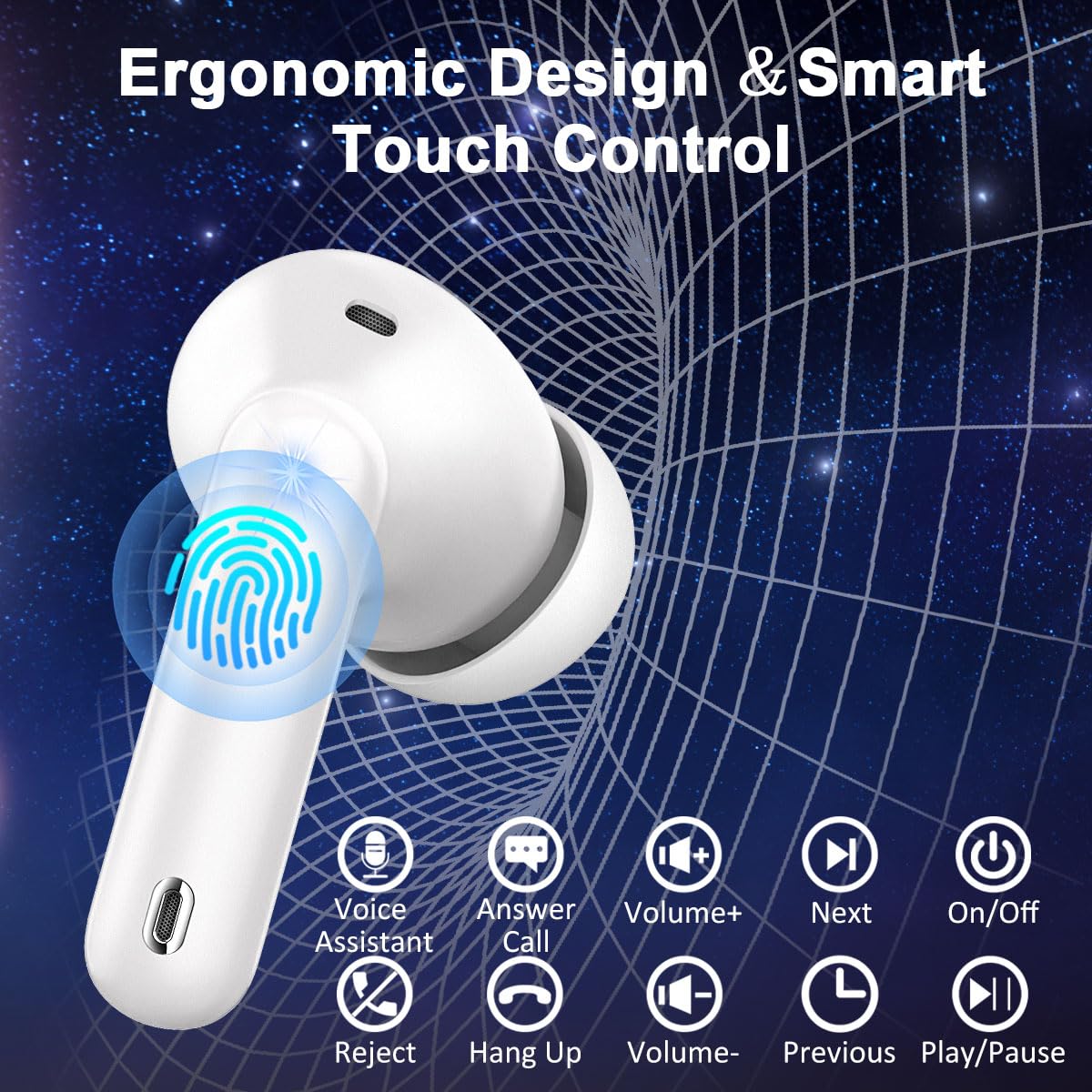 Donerton W90 touch control interaction showing hands-free convenience benefit