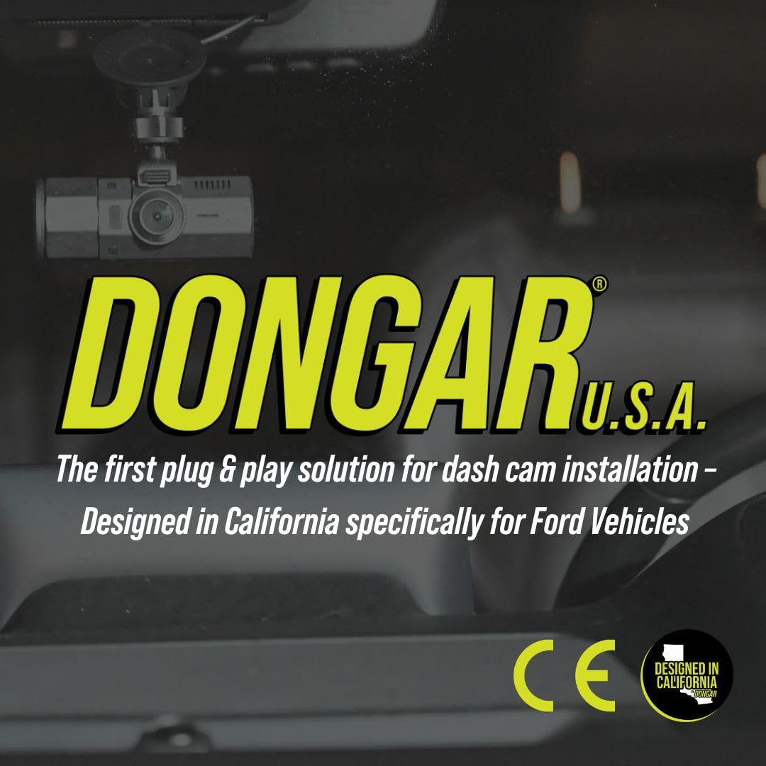 Dongar lifestyle shot in F-150 showing tidy dash cam power integration