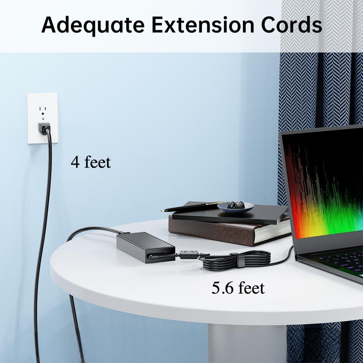 Dongerdi 135W charger displays universal 100–240V input for home or travel use.