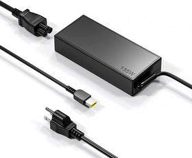 Dongerdi 135W charger with square tip ready for Lenovo laptops, providing secure power connection.