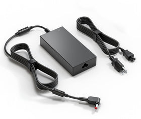 Dongerdi 180W charger front view with red tip for gaming laptops