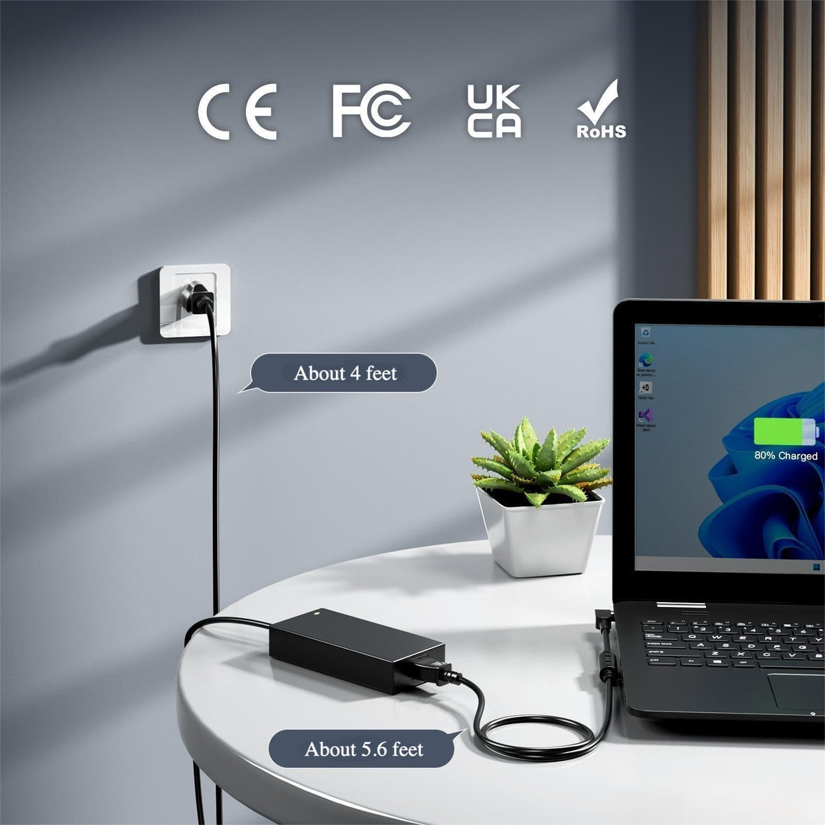 Dongerdi 180W charger side view highlighting durable casing