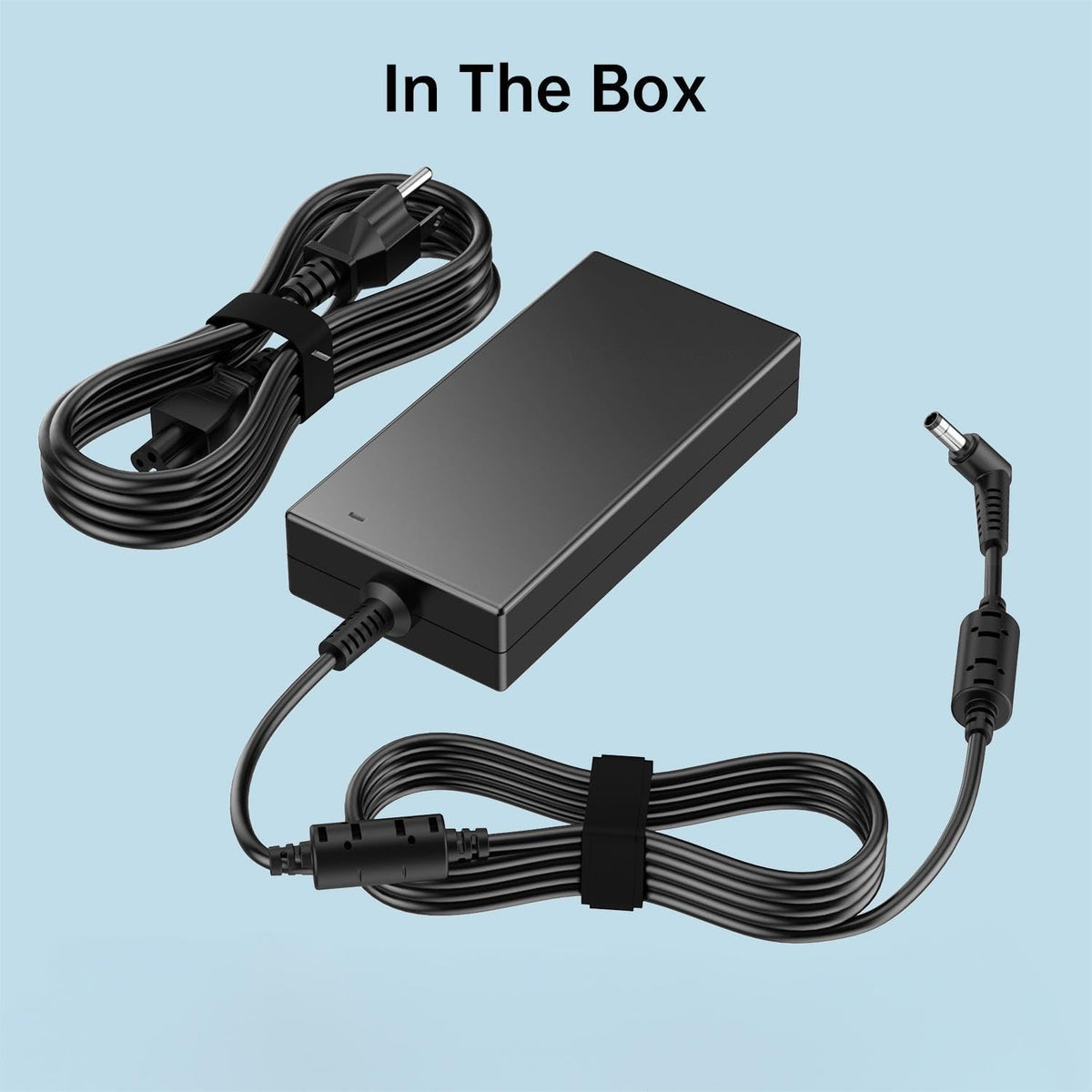 DONGERDI adapter and included AC cable ready to plug in for easy setup