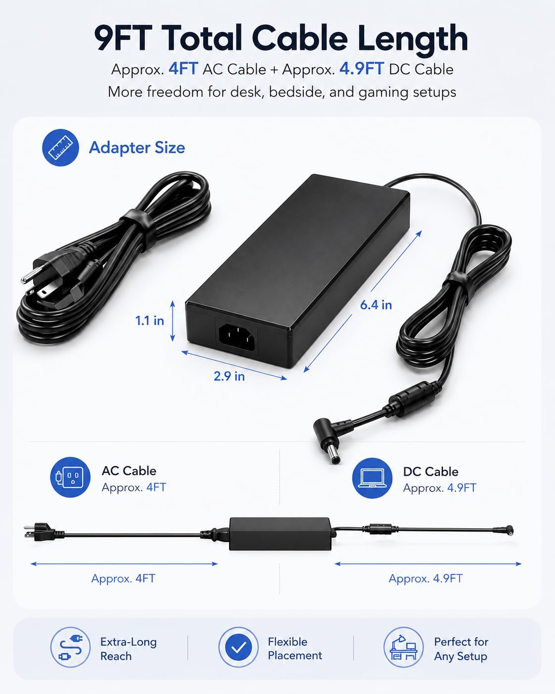 DONGERDI ASUS ROG and TUF compatibility for 180W laptops.