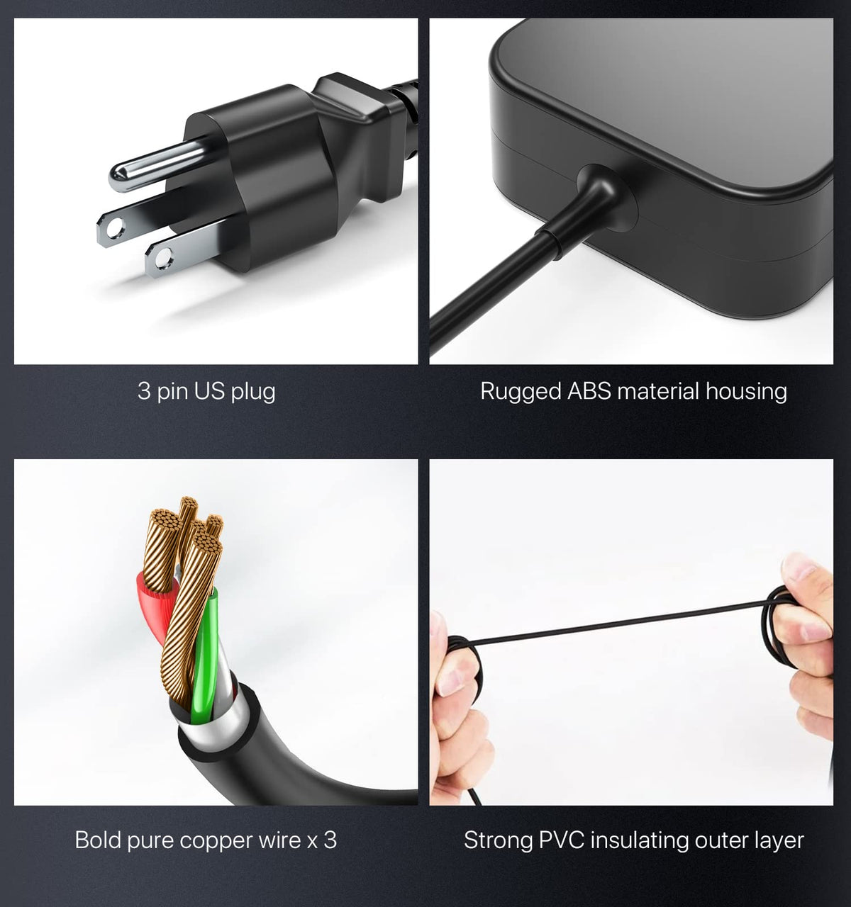 DONGERDI cable length and plug next to ruler showing flexible placement advantage