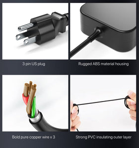 DONGERDI cable length and plug next to ruler showing flexible placement advantage