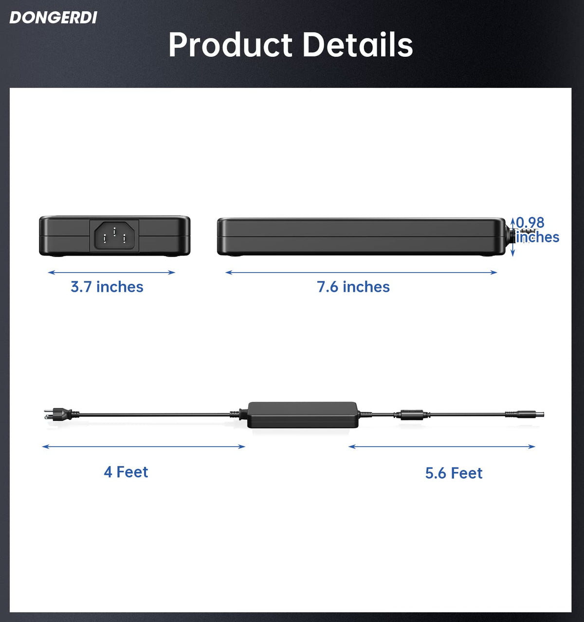 DONGERDI full cable laid out demonstrating generous reach for flexible placement