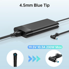 DONGERDI blue-tip close-up showing 4.5mm connector for secure HP connection